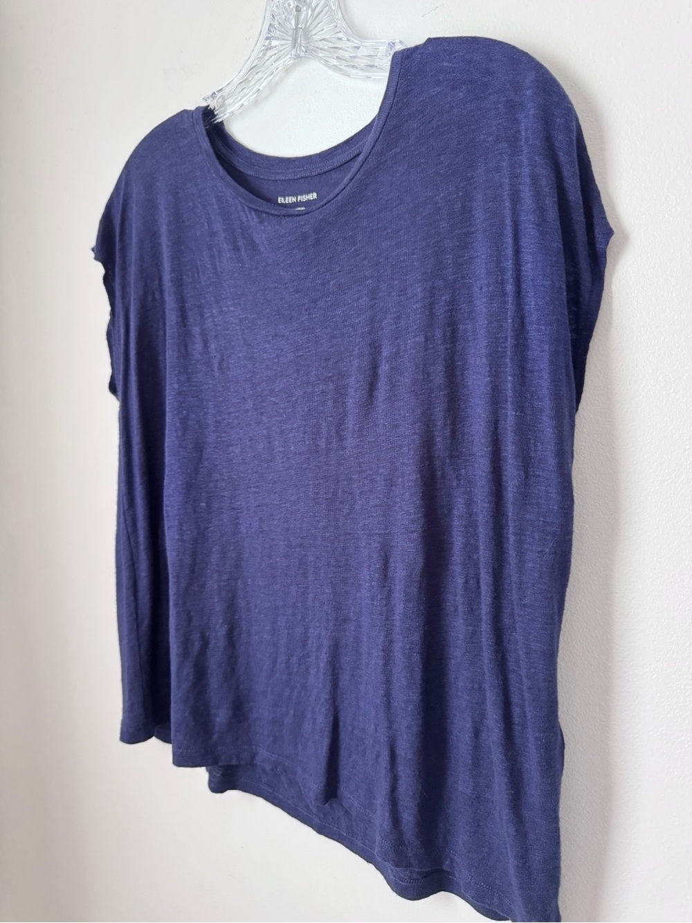 Eileen Fisher infinity blue  Short-Sleeve Linen Tee
